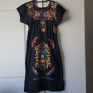 Maxi Floral Embroidered Boho Dress